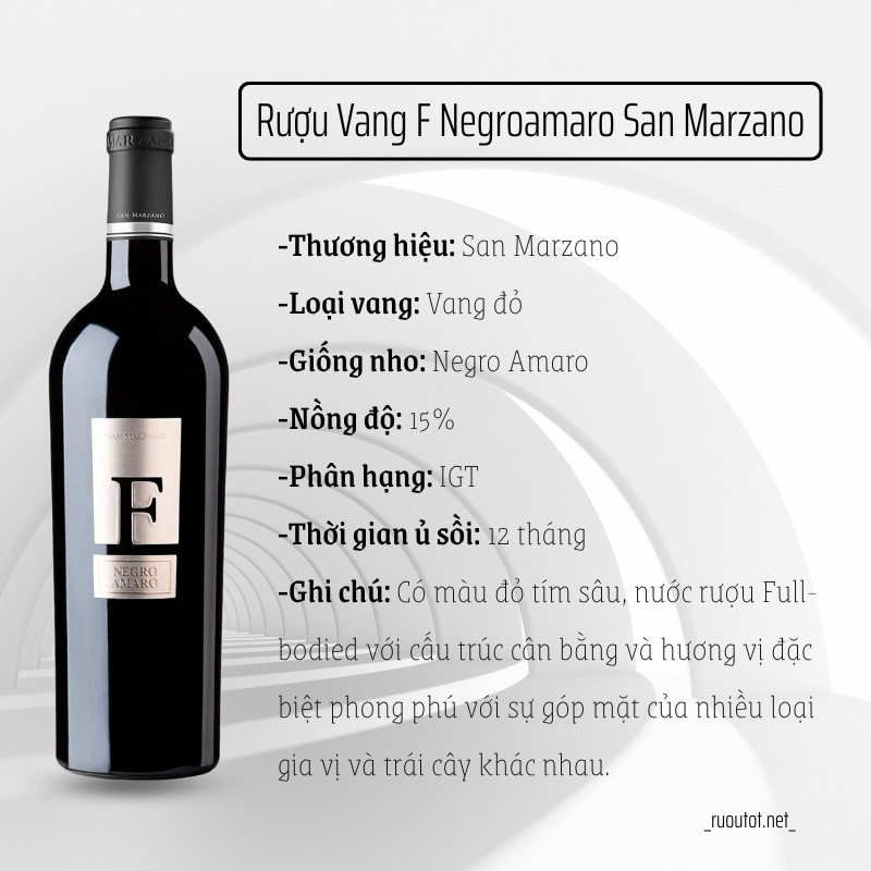 Rượu vang San Marzano, F Negroamaro San Marzano